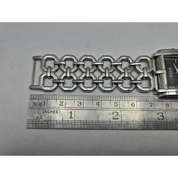 Versus Versace Womens Square Stainless Steel Bracelet Watch Quartz New Battery - Picture 9 of 11